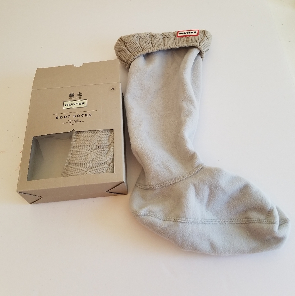 NIB Hunter Boot Socks Cable Gray Size XL  Men's 10-12 Women's  11-13